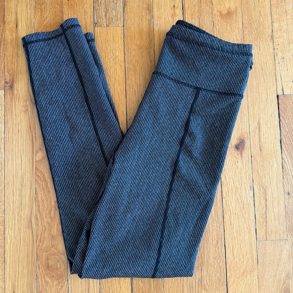 FOR LOVE & LEMONS Payton‎ Ribbed Workout Leggings Grey Large